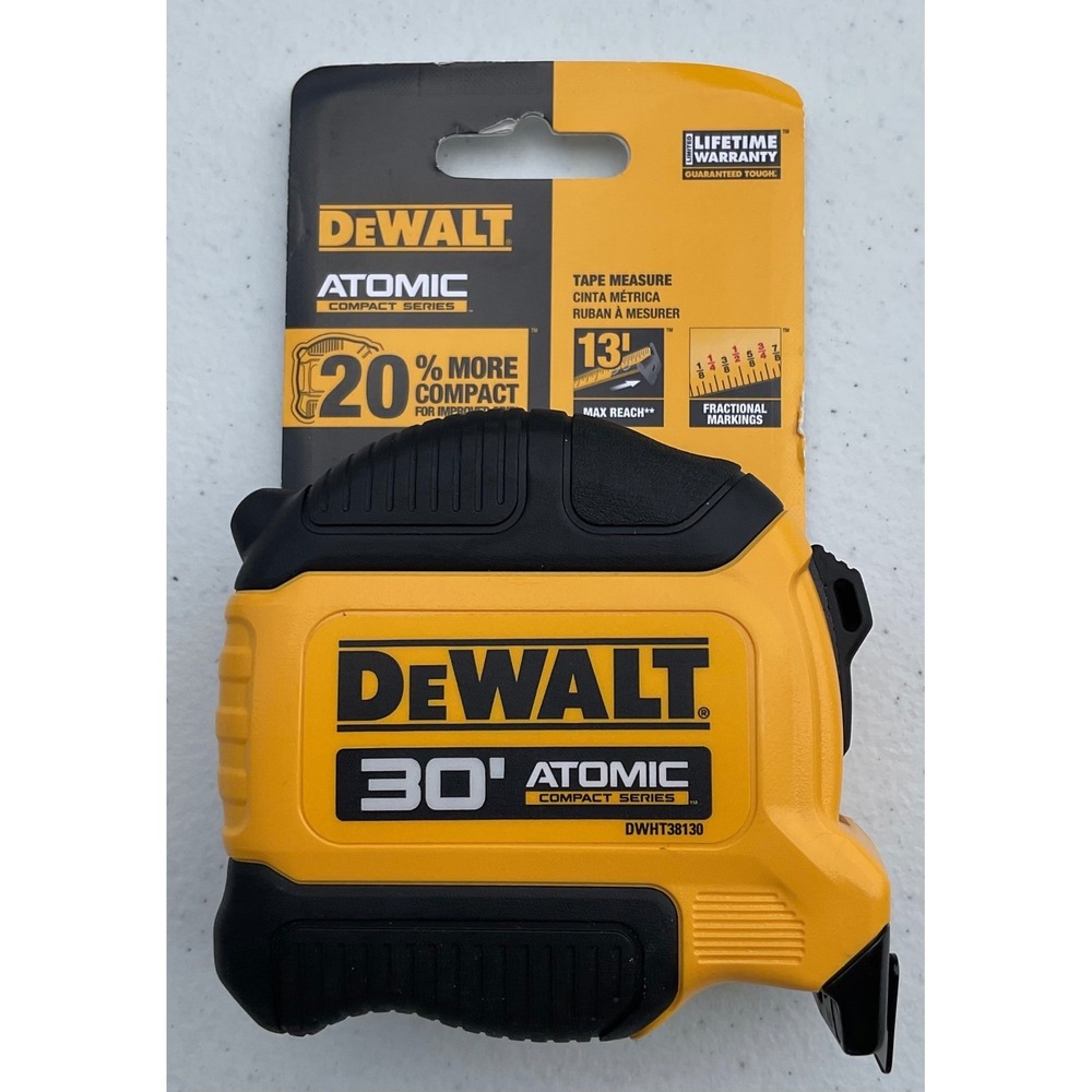 DeWALT ATOMIC 30ft Tape‎ Measure Compact Series DWHT38130 Yellow Black New